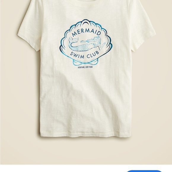 J. Crew Mermaid Cafe Graphic Short Sleeve T- Shirt Size XXS CA556 NEW Ivory Blue - Picture 14 of 14